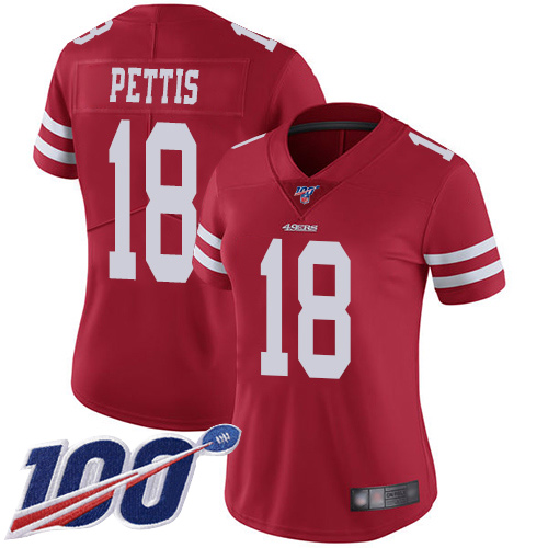 San Francisco 49ers Limited Red Women Dante Pettis Home NFL Jersey #18 100th Season Vapor Untouchable->youth nfl jersey->Youth Jersey